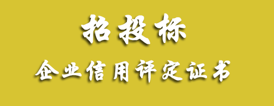 招投标企业信用评定证书